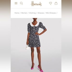 Alessandra Rich Silk Daisy Print Dress - size 46 NWT